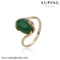 14723 xuping latest gold finger ring designs elegant temperament18k gold color rings with stone for women